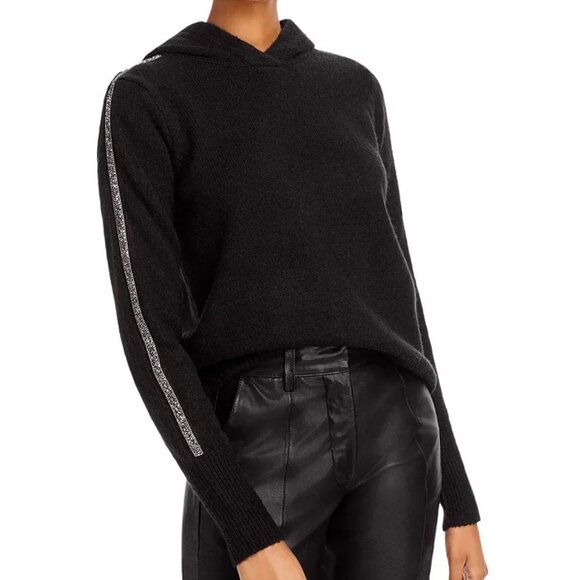 AQUA EMBELLISHED KNIT HOODIE - Picture 1 of 3